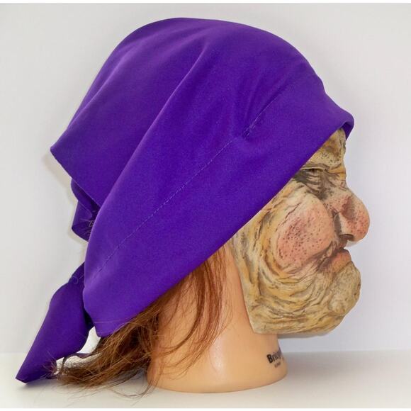OLD WOMAN NANA LADY GRANNY WRINKLED WITH SCARF LATEX FACE MASK COSTUME - Picture 4 of 5